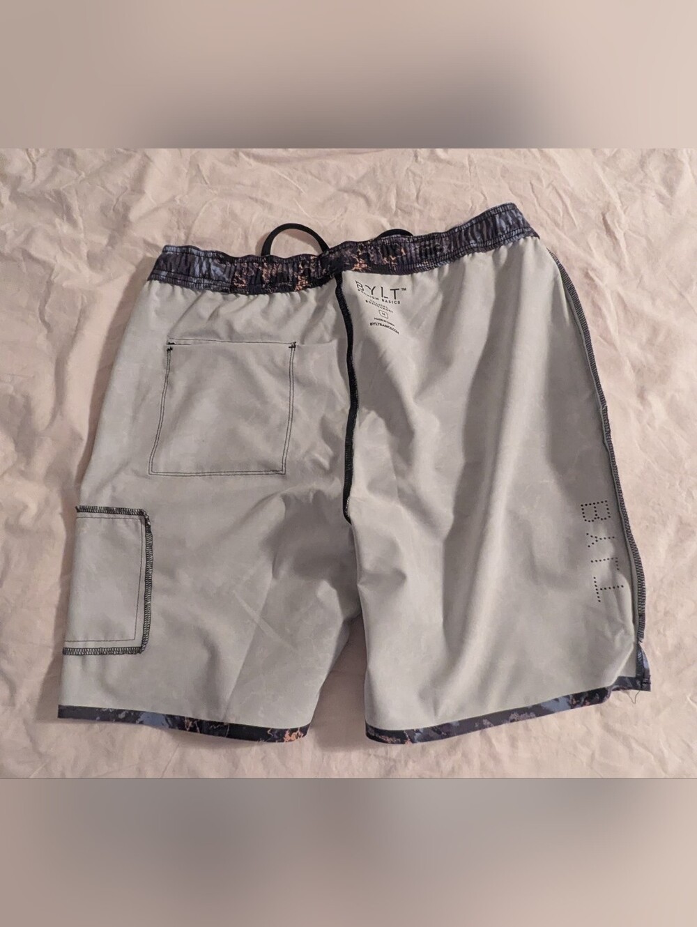 BYLT Basics Coastal Board Shorts Men's Size M Tie Dye Elastic Waist Swim Beach - Picture 7 of 7